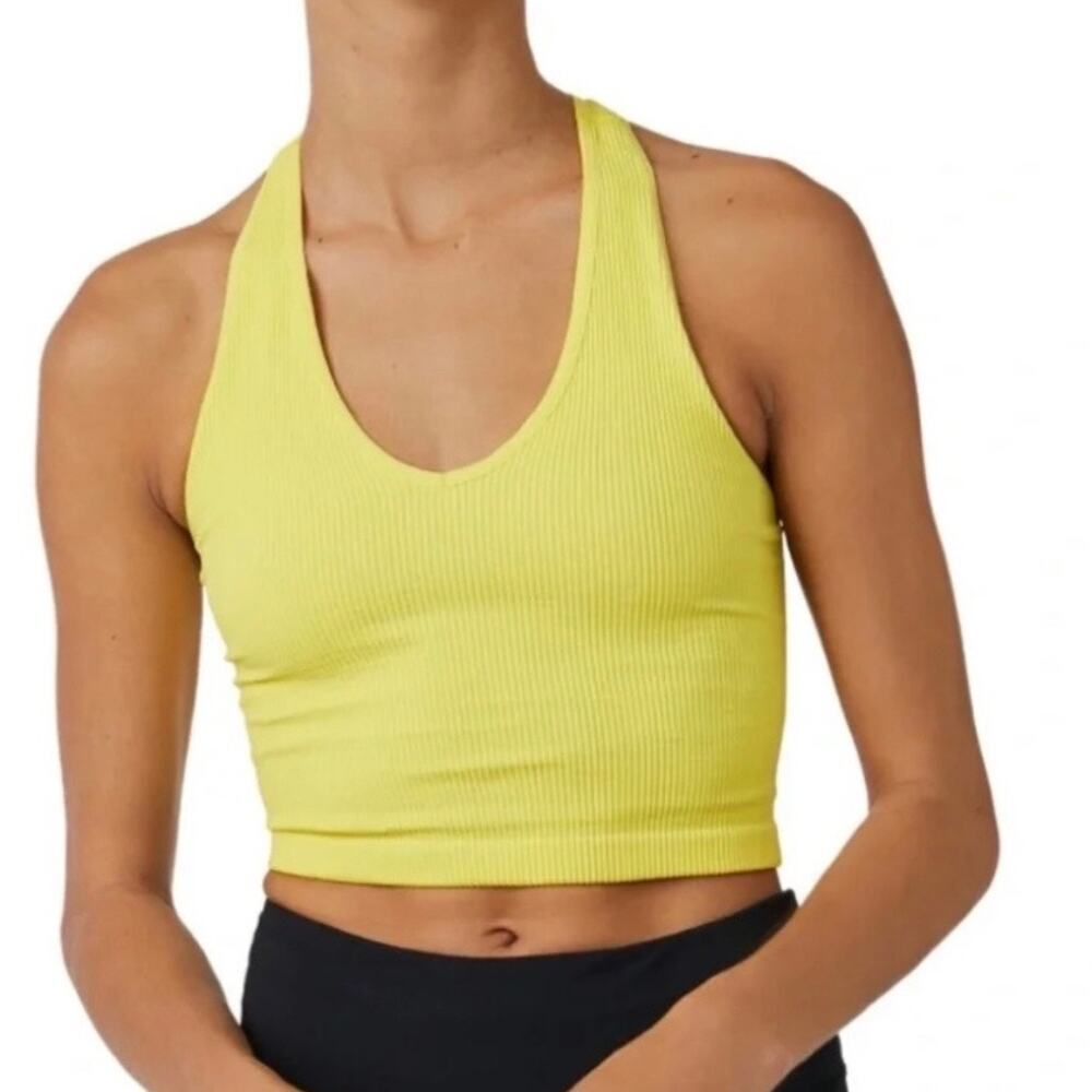 FP Movement Free People Free Throw Ribbed Long Crop Racerback Tank Top